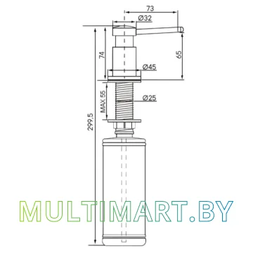 Дозатор для жидкого мыла Paulmark Brevit D005-431 (белый матовый) картинка 2